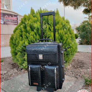 چمدان لوکس مسافرتی چرخدار چرم طبیعی برند ایزاکو مدل i-710